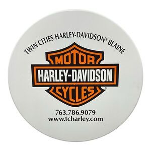 Vintage Twin Cities Harley Davidson Blaine Tin White Aluminum with Lid